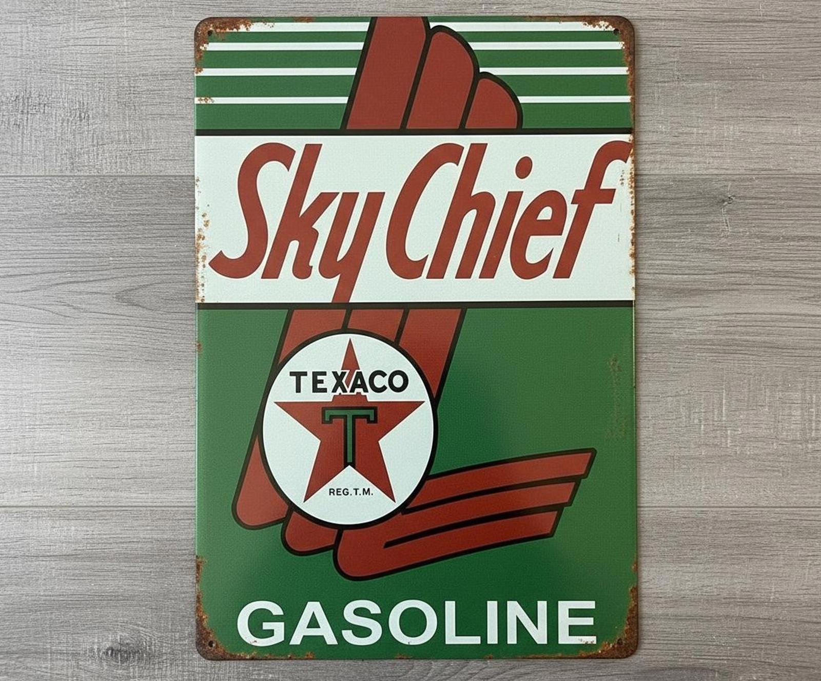 Texaco Sky Chief Gasoline 8 x 12 Novelty Metal Sign Made In The USA New!