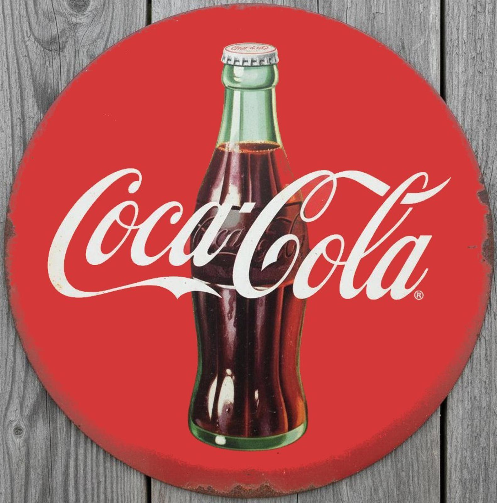 Coca-Cola Coke 8" Diameter Vintage Novelty Metal Sign Made In USA New!