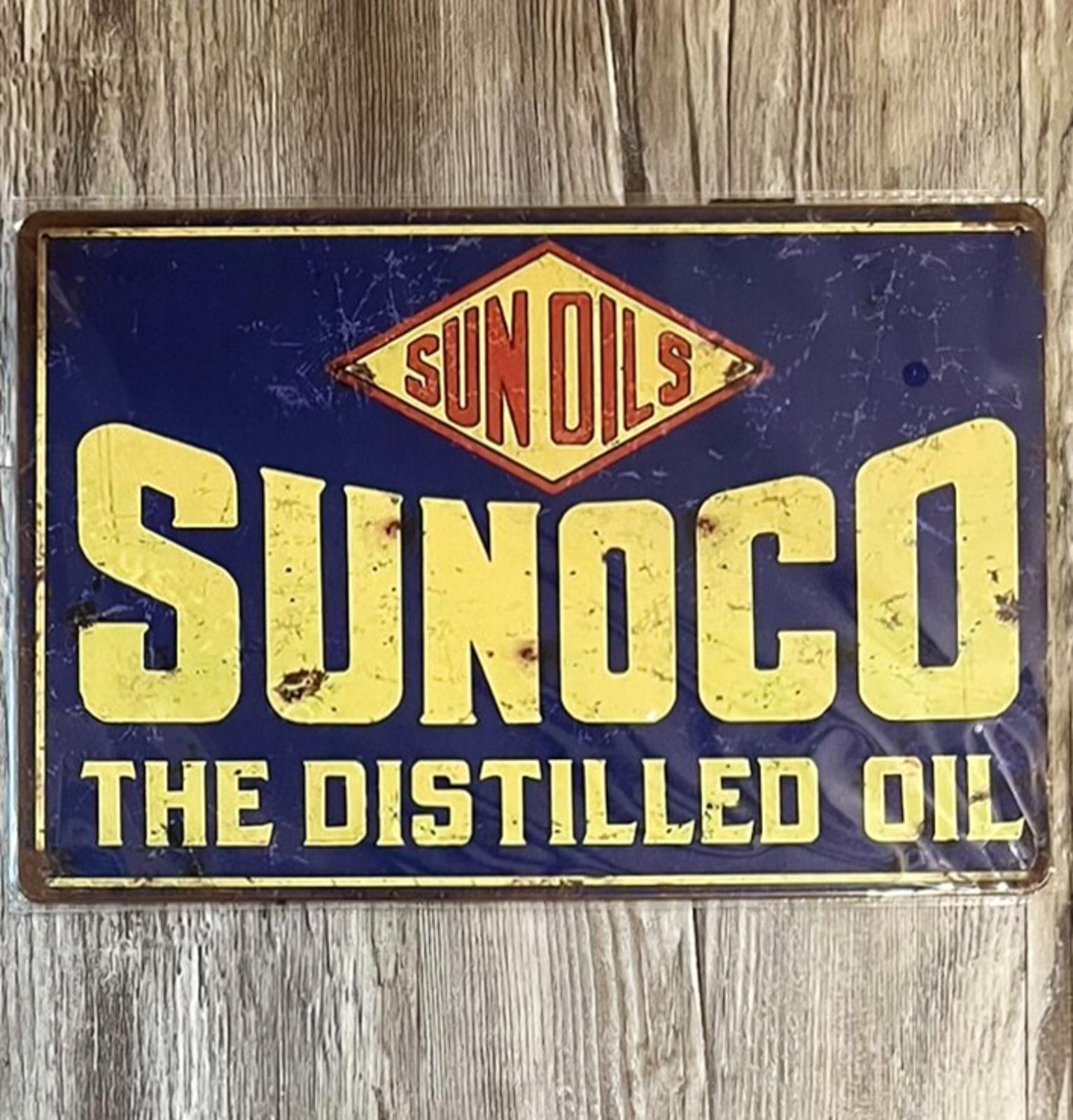 Sunoco The Distilled Oil 8 x 12 Novelty Metal Sign Shrink-Wrapped New!