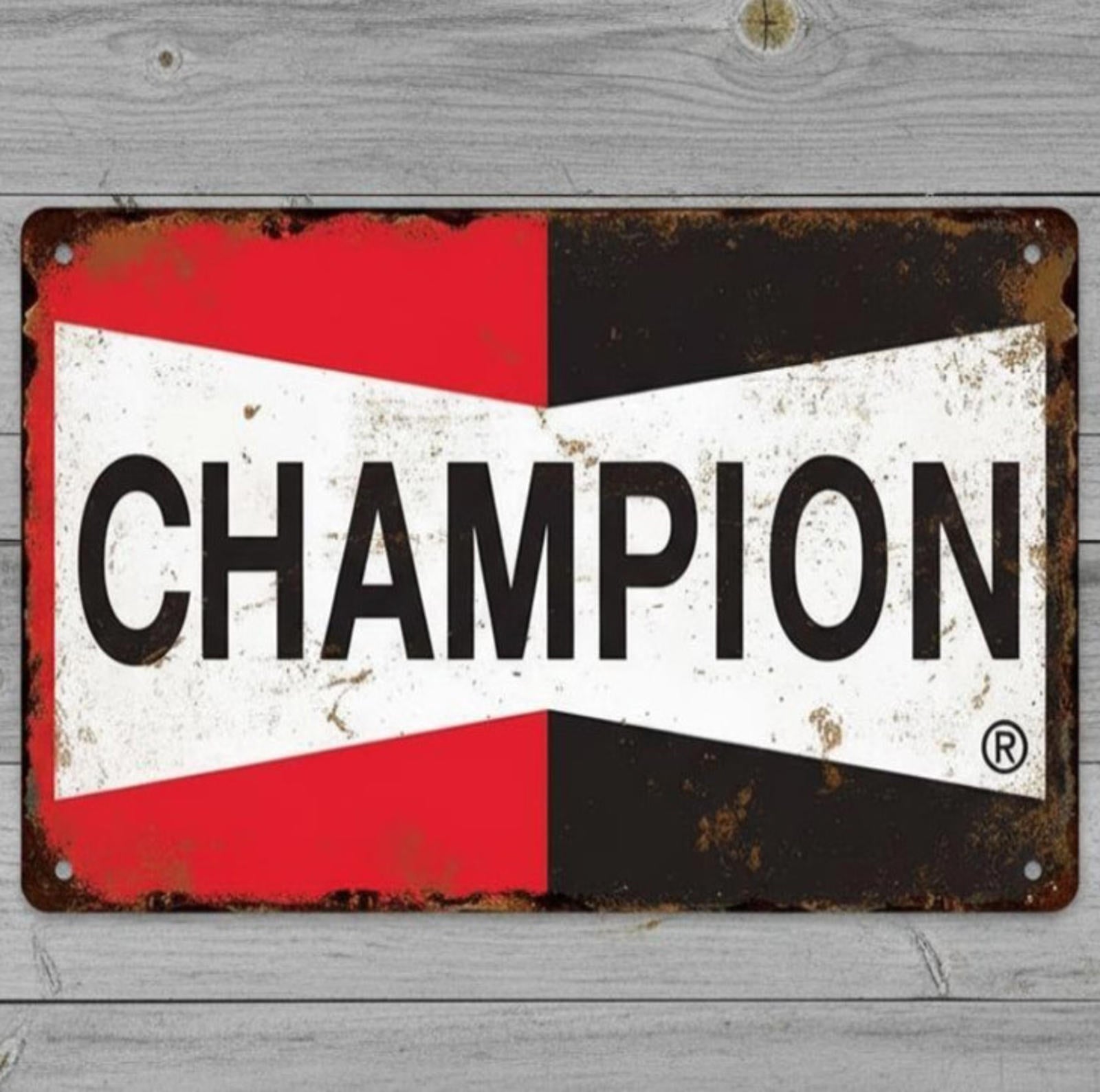 Champion Spark Plugs 8 x 12 Vintage Novelty Metal Sign Made In USA