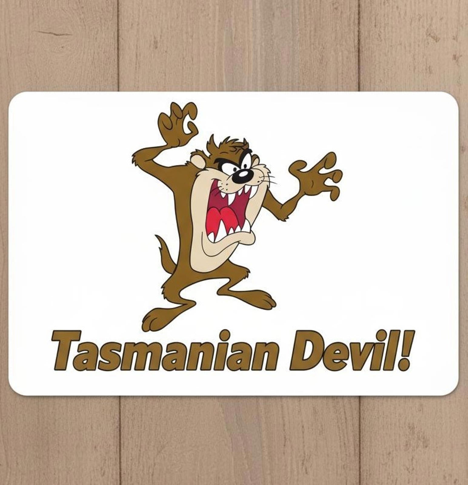 Tasmanian Devil 9.5 x 8 Mouse Pad With Anti-Slip Rubber Backing Made In USA
