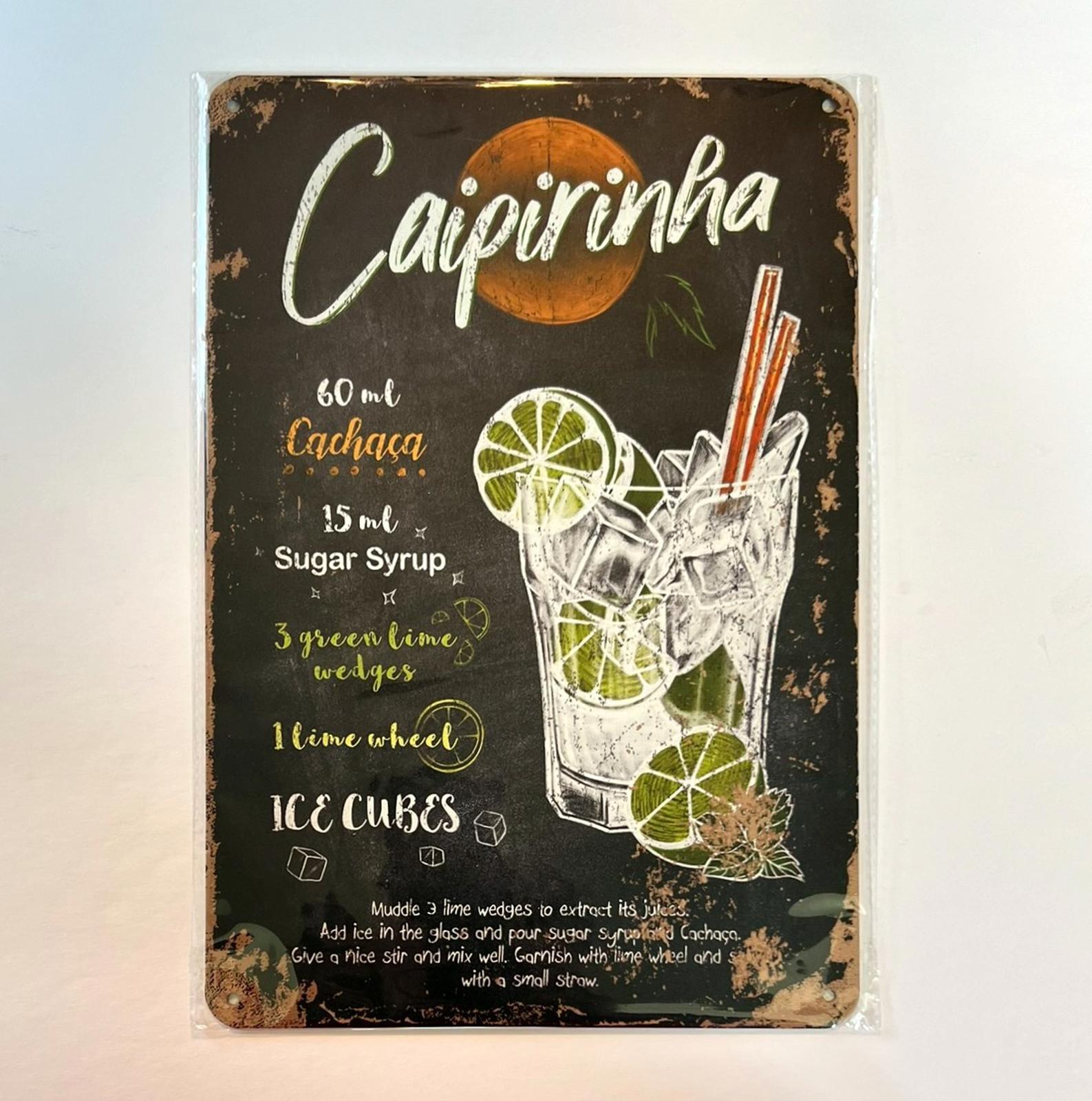 Mixed Drinks Caipirinha 8 x 12 Novelty Metal Sign New!