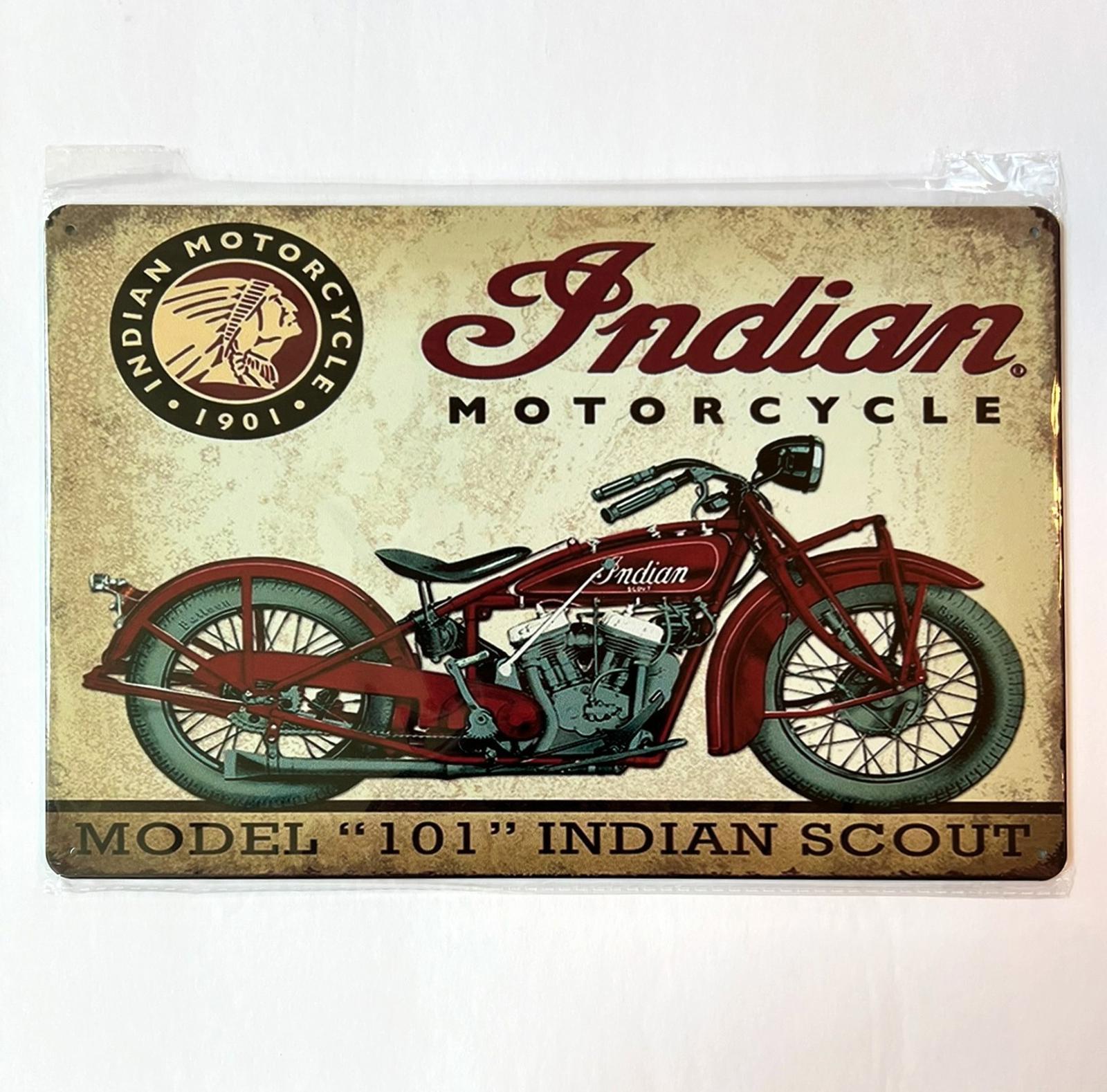 Indian Motorcycle Model "101" Indian Scout 8 x 12 Novelty Metal Sign New!