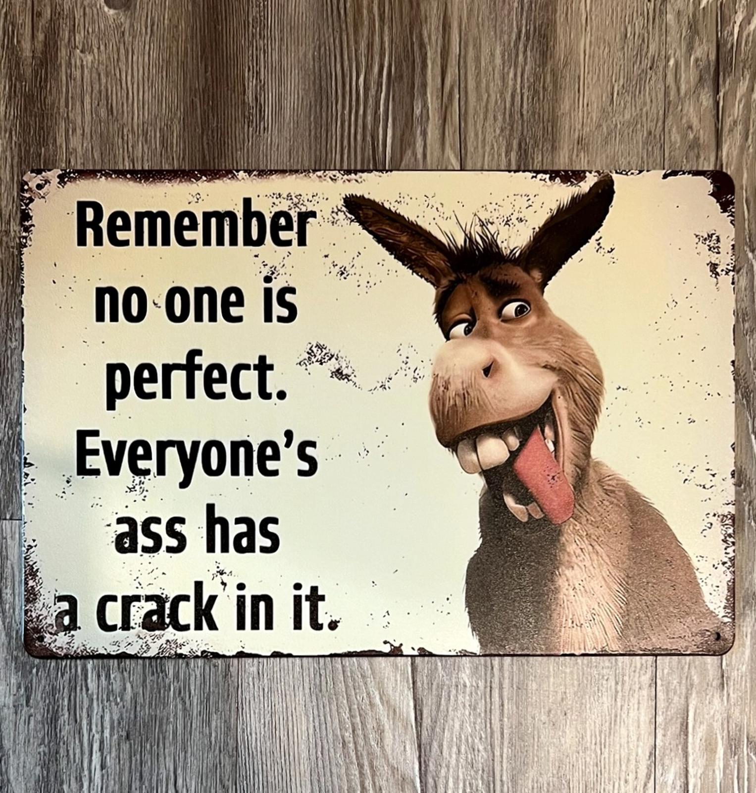Remember No One Is Perfect 8 x 12 Novelty Metal Sign New!