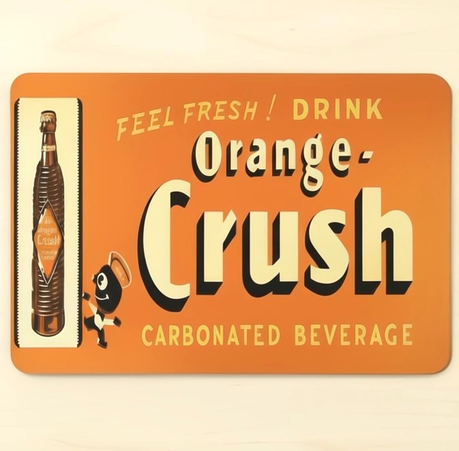 Orange Crush 9.5 x 8 Mouse Pad With Anti-Slip Rubber Backing Made In USA