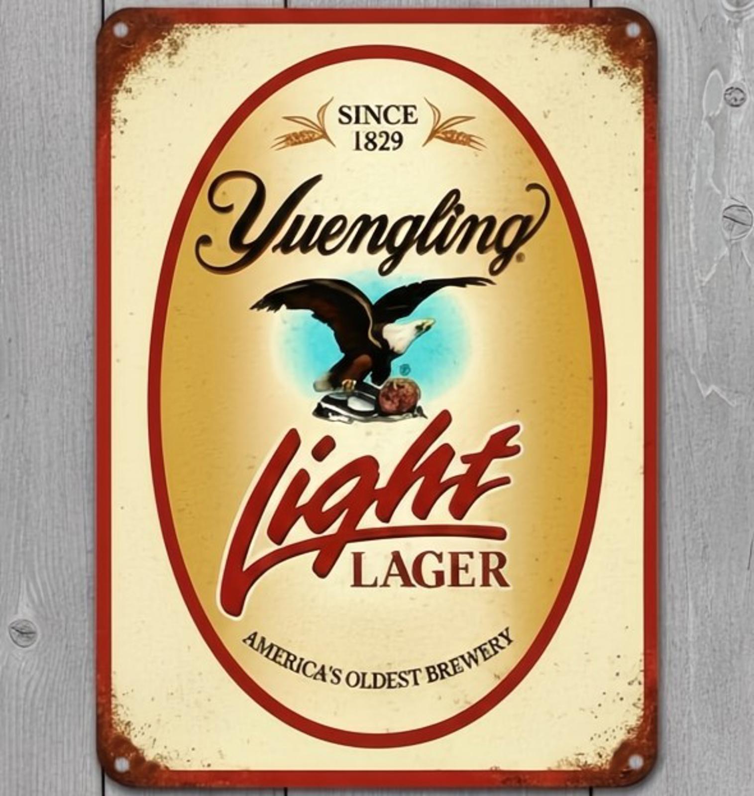 Yuengling Light Lager Beer 8 x 12 Vintage Novelty Metal Sign Made In USA New!