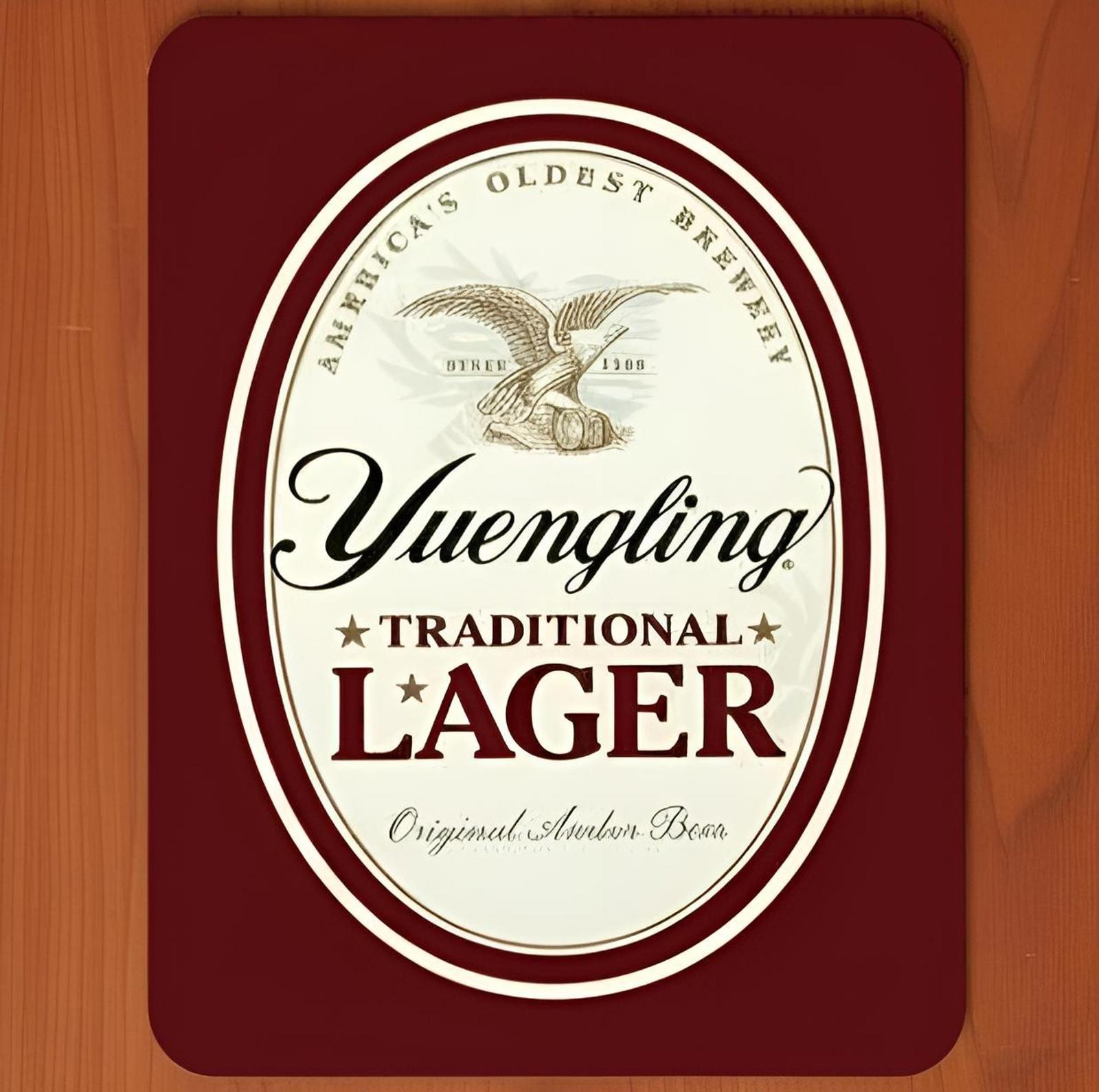 Yuengling Lager Beer 9.5 x 8 Mouse Pad With Rubber Backing Made In USA
