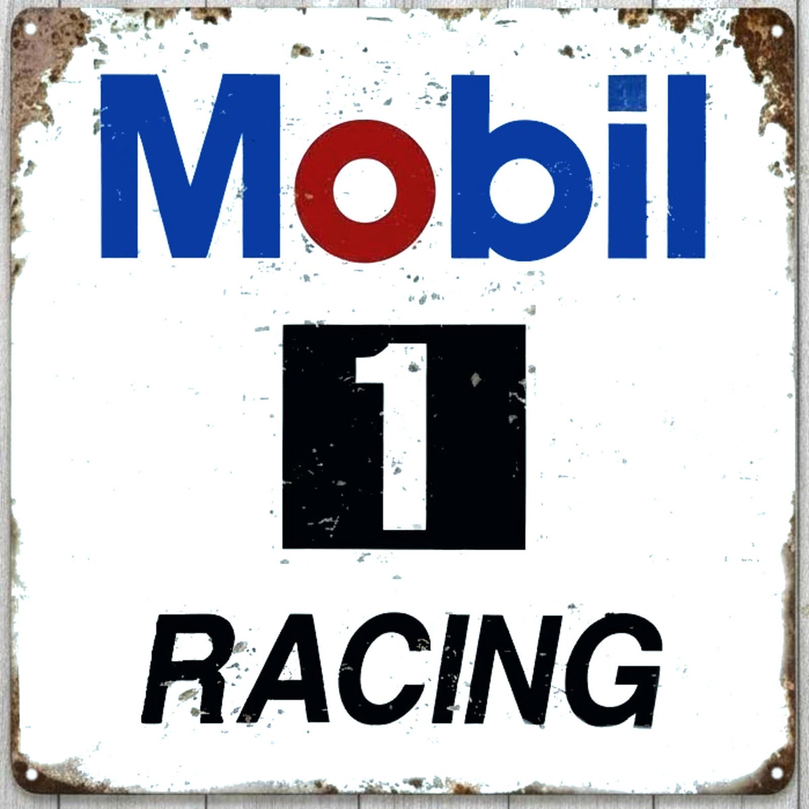 Mobil 1 Racing 12 x 12 Square Vintage Novelty Metal Sign Made In USA New!