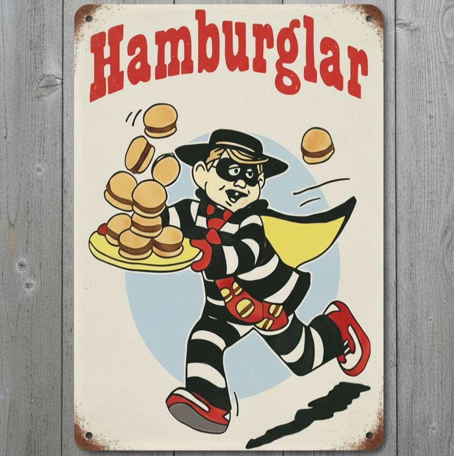 Hamburglar 8 x 12  Vintage Novelty Metal Sign Made In USA New!